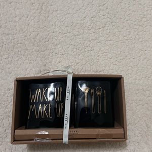 Rae Dunn Wake up Make up set. Brand new in box with the tag. Color black.